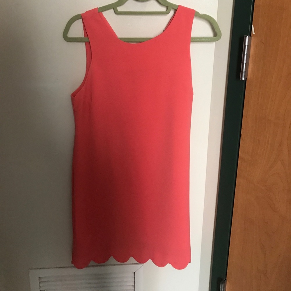 red orange dress